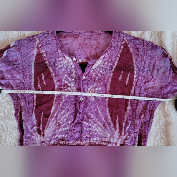 Beach cover gauzey maxi batik print dress - Picture 2 of 6